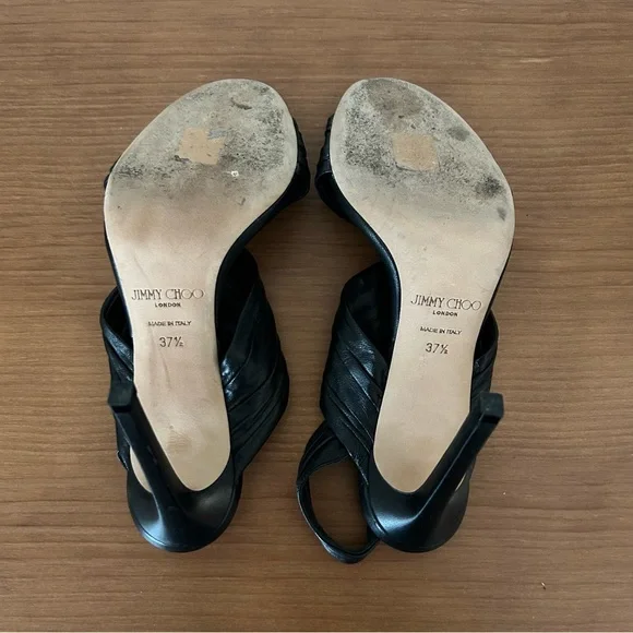 JIMMY CHOO black open toed pump - Picture 5 of 5